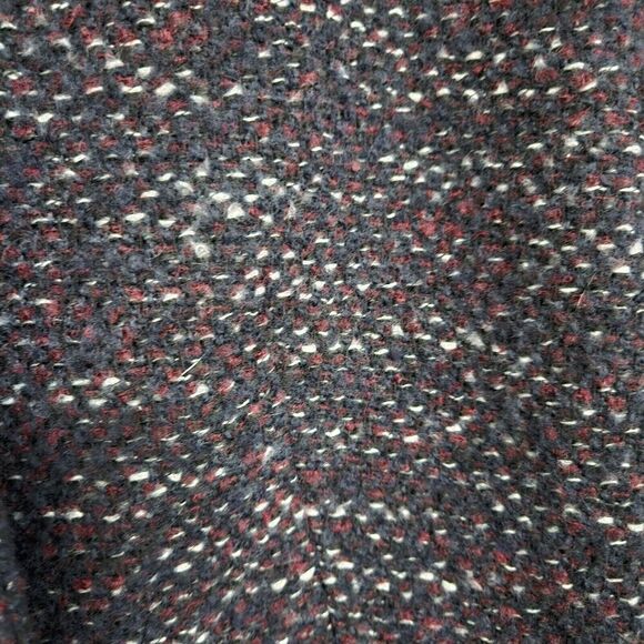 Loft Black & Red Woven Wool Blend Tweed Satin Lined Dress Coat Size Medium LNC - Picture 4 of 7